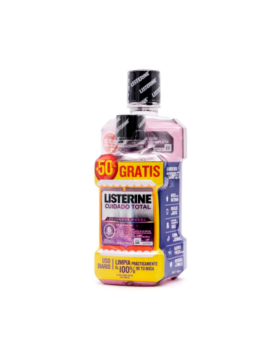Listerine Cuidado Total Pack Enjuague Bucal 500 Ml + 250 Ml Gratis