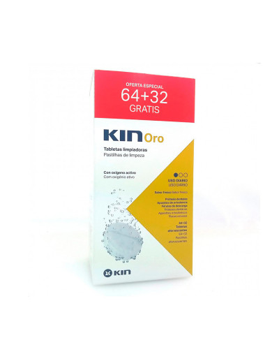 Kin Oro Tabletas Limpiadoras Prótesis 64 + 32 Tabletas