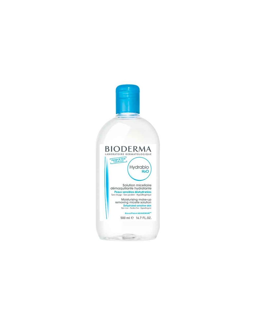 Bioderma Hydrabio H2O Agua Micelar limpia e hidrata la piel deshidratada o sensible – 500 ml