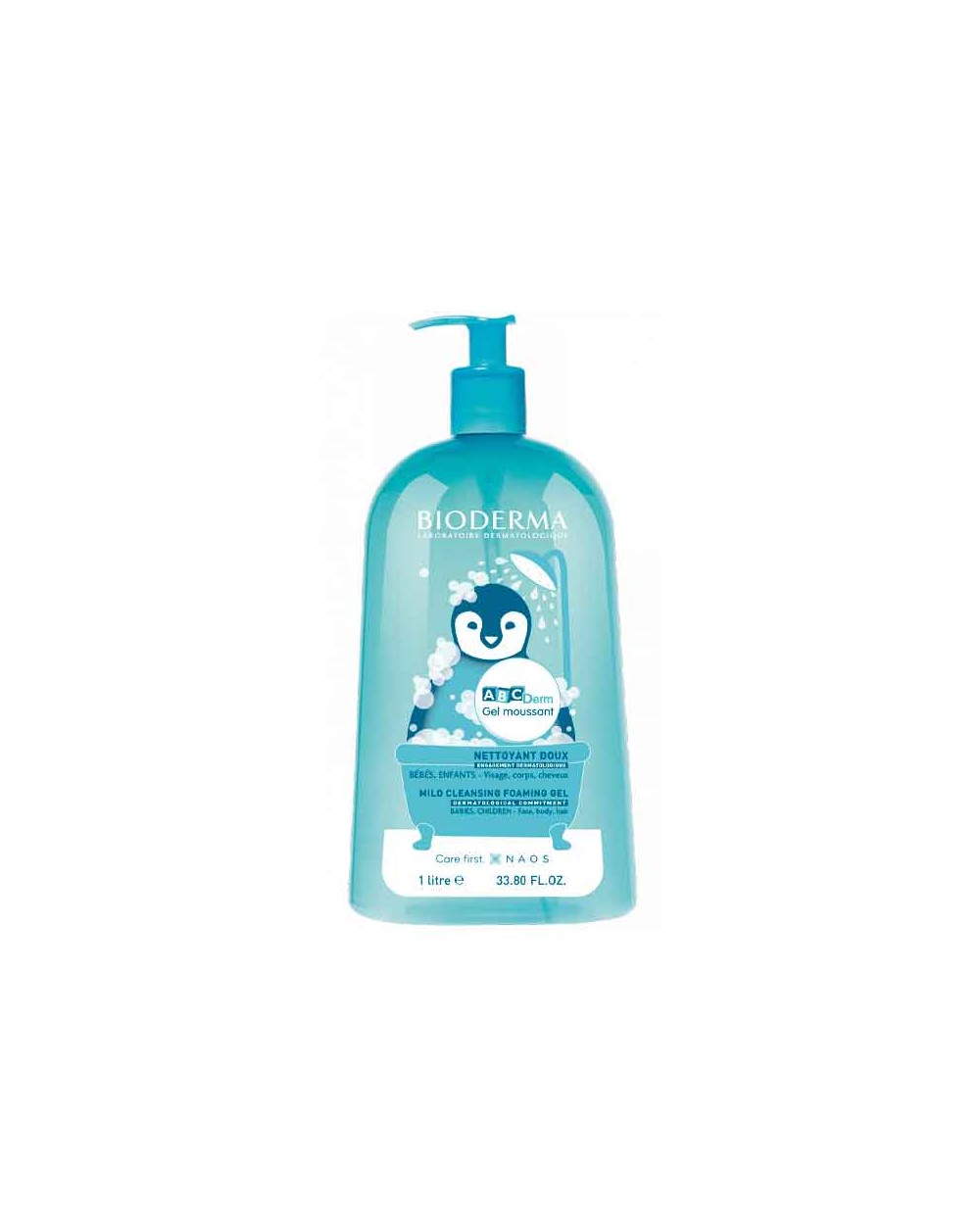 ABCDerm gel limpiador sin jabón que respeta la piel de los bebés y niños (gel para cara, cabello y cuerpo)– 1 L