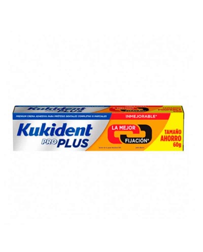 Kukident Pro Plus crema adhesiva dental máximo sellado para prótesis dentales– Tamaño ahorro - 60 g.