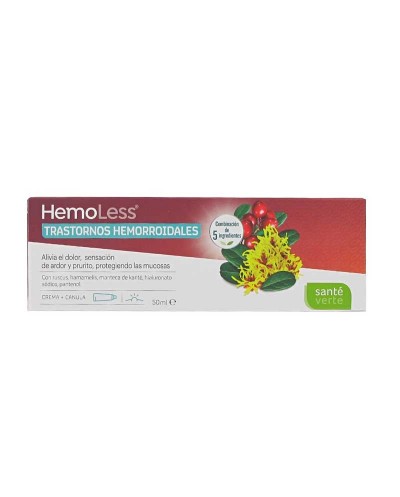 HemoLess alivio de las hemorroides crema + cánula– 50 ml.