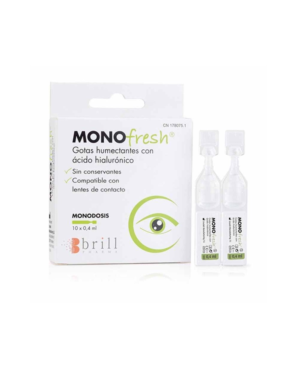 Mono Fresh gotas oculares con ácido hialurónico - Monodosis 10 x 0,4 ml.