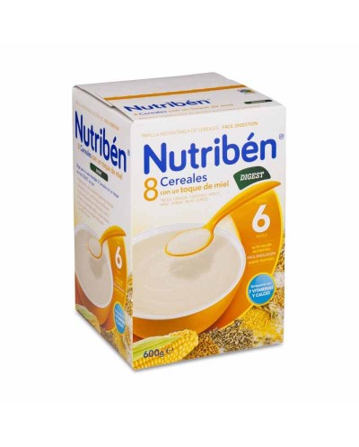 Papilla Nutribén 8 Cereales y Miel con vitaminas y calcio - 600gr.