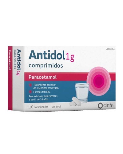 Antidol Paracetamol 1 g, 10 Comprimidos