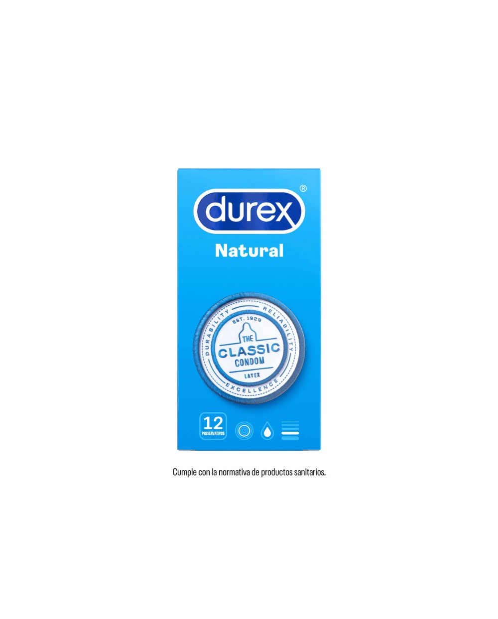 Preservativos Durex Natural Plus (fácil colocación) -12 unidades