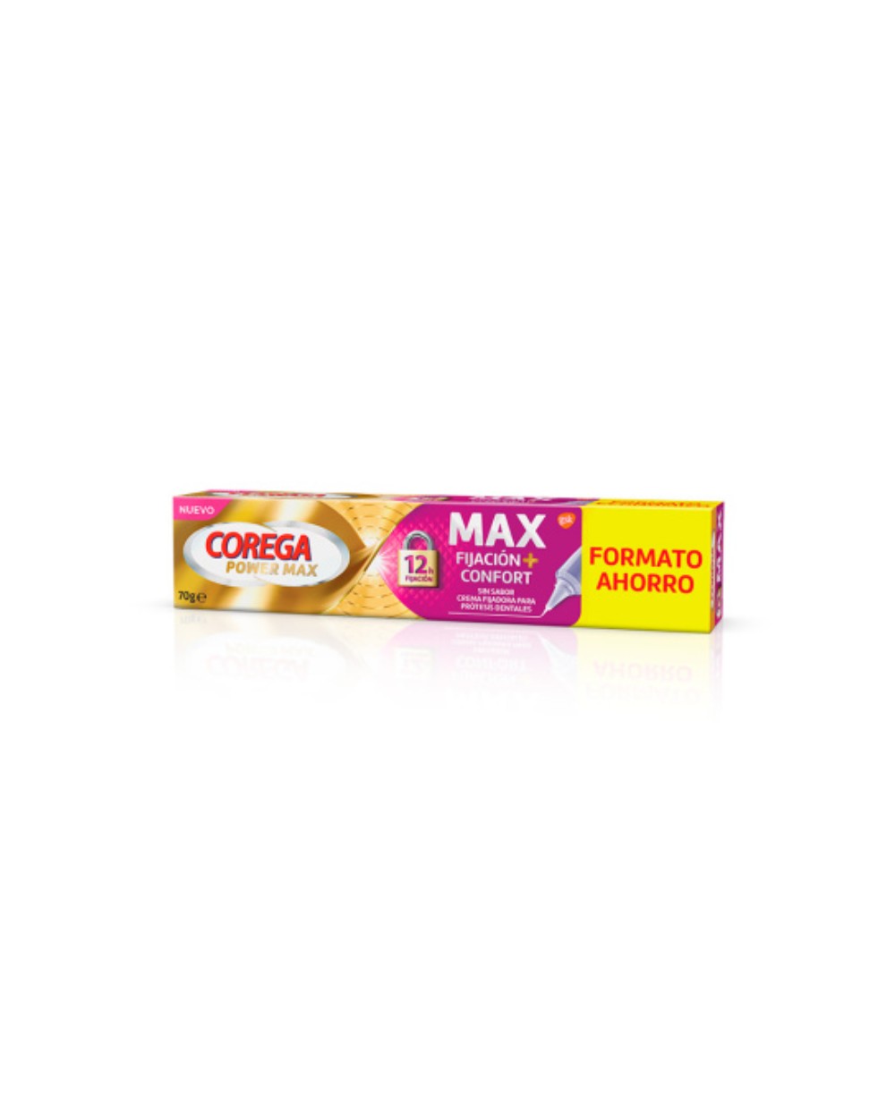 Corega Max Fijación + Confort Crema Fijadora Para Prótesis Dentales, 70 Gr