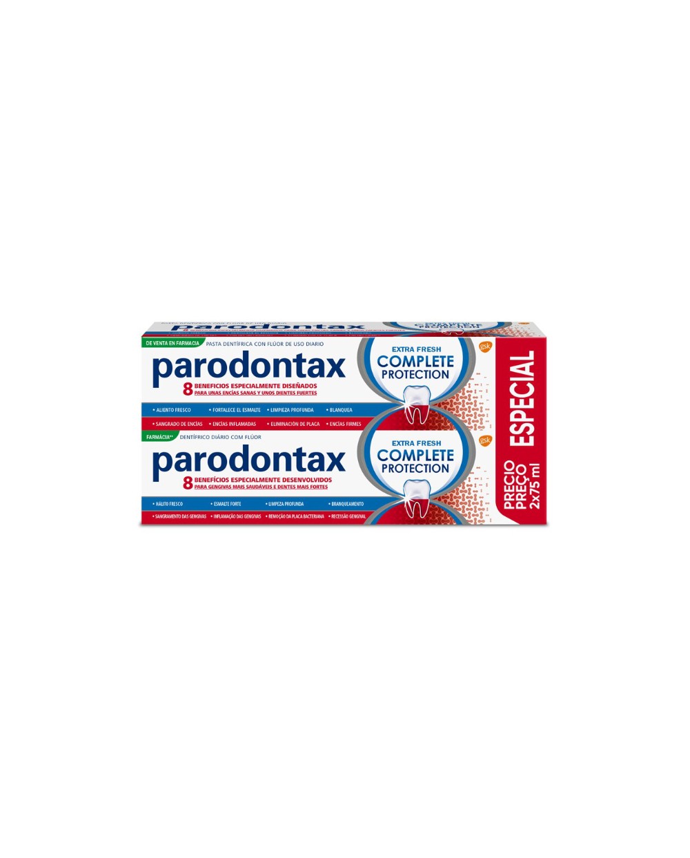 Parodontax Duplo Complete Protection Extra Fresh 2 x 75 ml