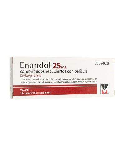 ENANDOL 25 MG 10 COMPRIMIDOS RECUBIERTOS