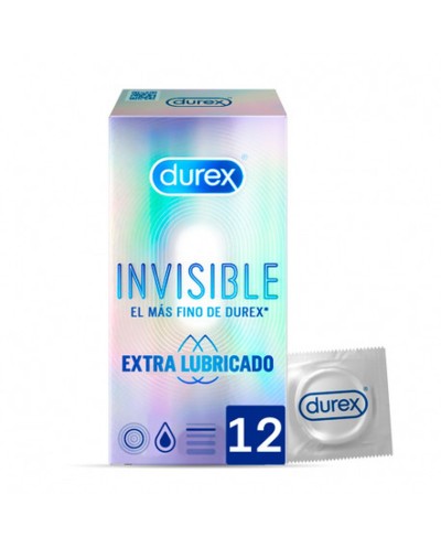 Durex Preservativos Invisible Extra Fino Extra Lubricado 12uds