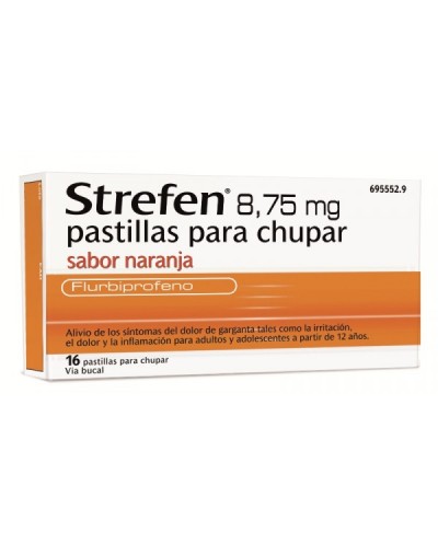 Strefen 8,75 mg, 16 Pastillas para Chupar Sabor Naranja