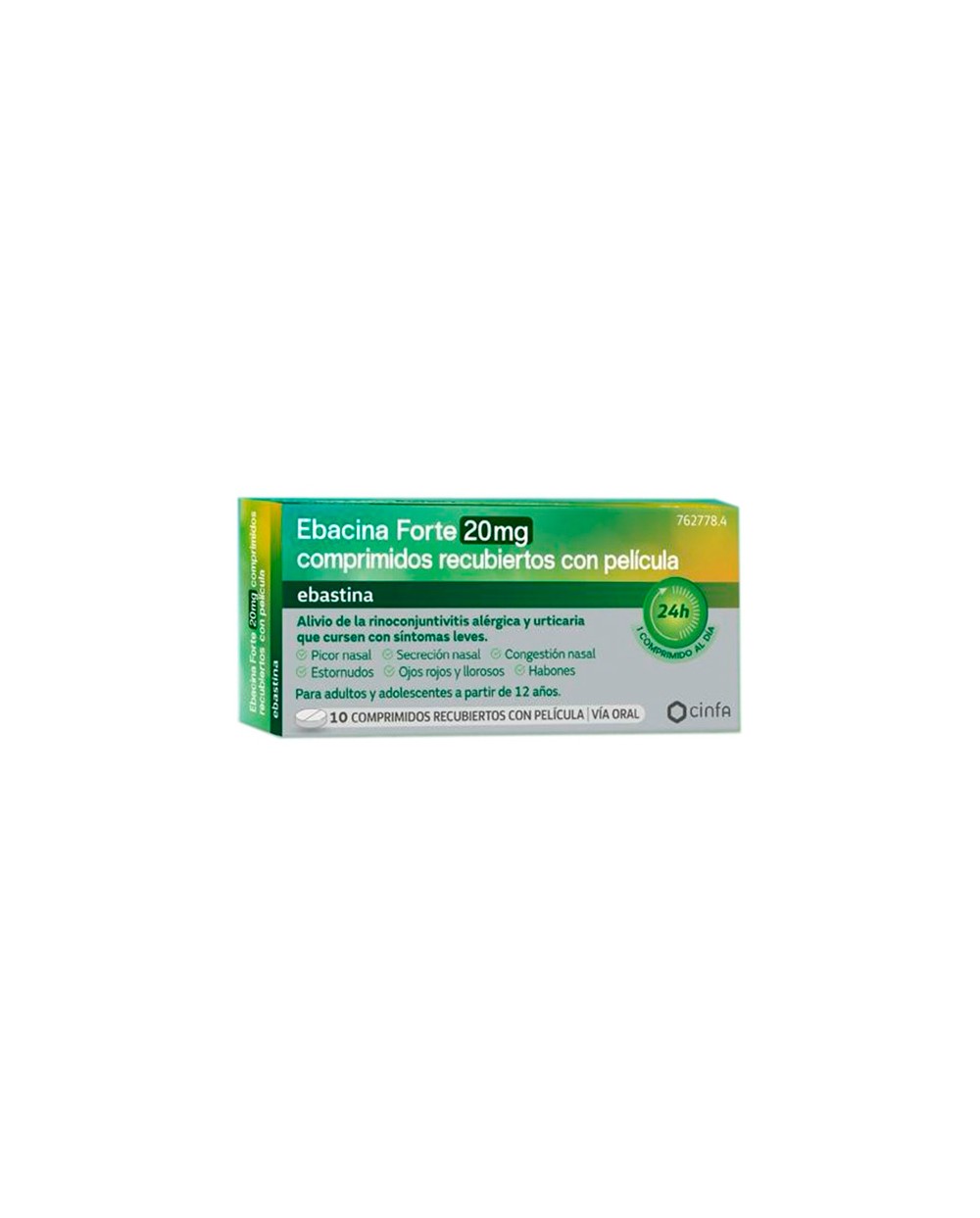 Ebacina Forte 20 mg 10 Comprimidos Recubiertos con Película
