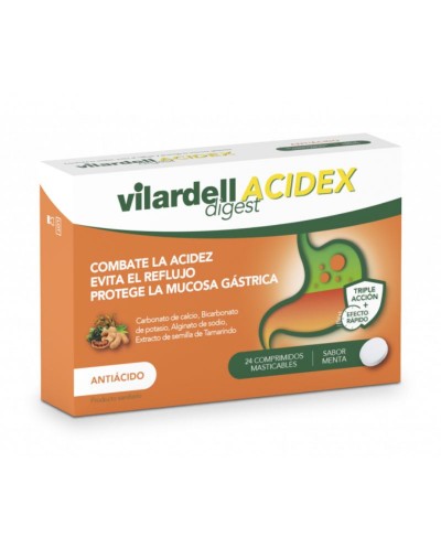 Vilardell Digest Acidex Masticables Sabor Menta, 24 unidades