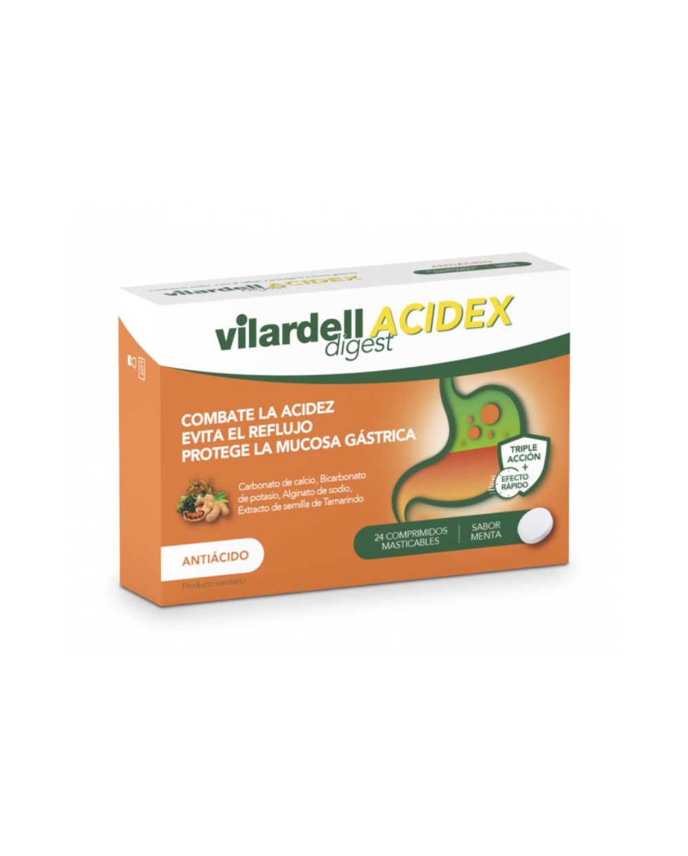 Vilardell Digest Acidex Masticables Sabor Menta, 24 unidades