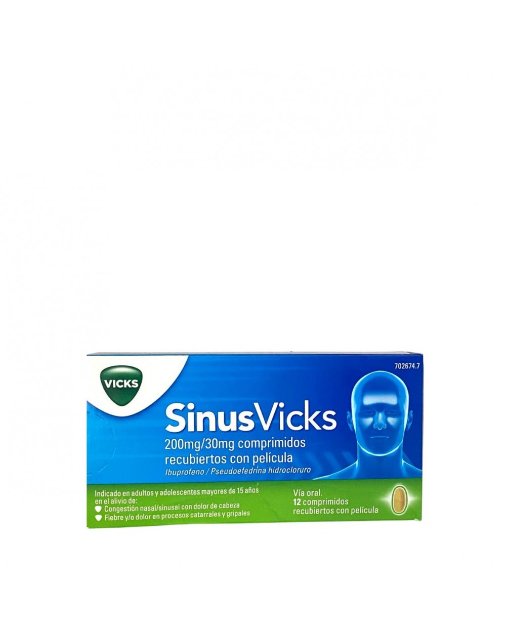 Vicks Sinusvicks 200mg/30mg 12 Comprimidos