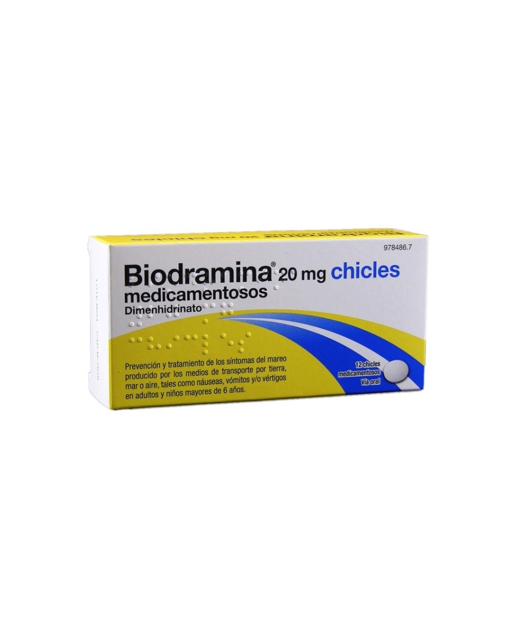 BIODRAMINA 20 MG 12 CHICLES MEDICAMENTOSOS