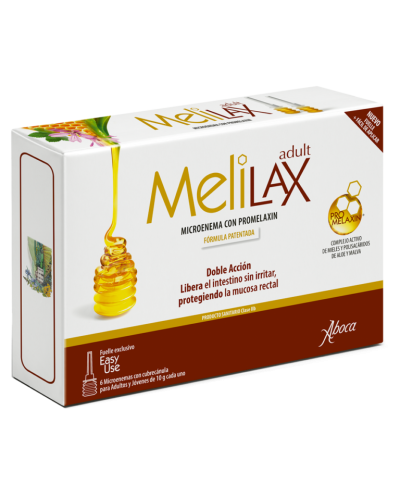 Melilax Microenema con Promelaxin 6 Microenemas desechables con cubrecánula de 10 g cada uno