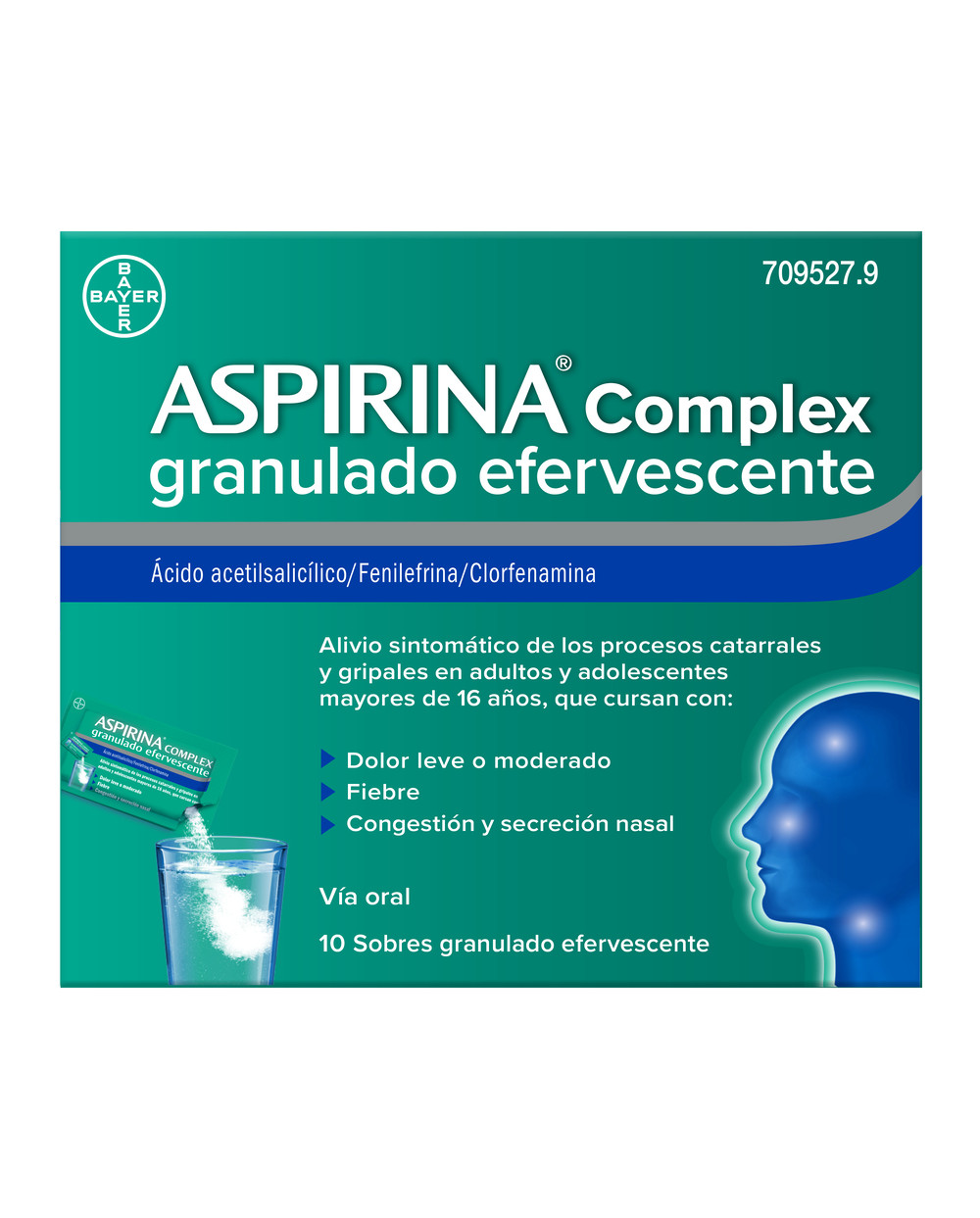 Aspirina Complex Granulado Efervescente, 10 Sobres