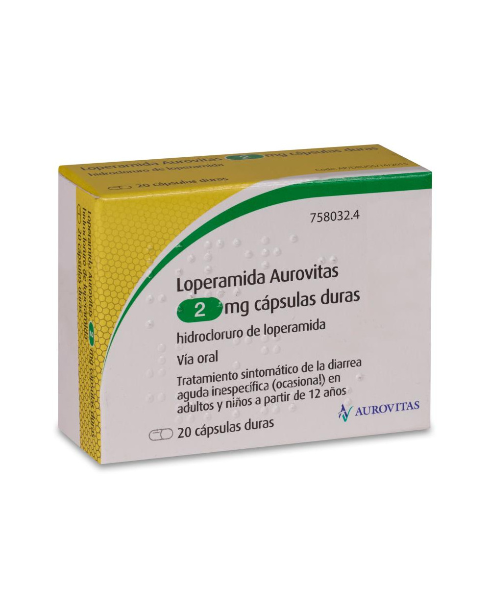 Loperamida aurovitas 2 mg 20 capsulas