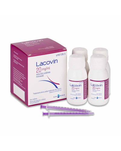 Lacovin 2% Minoxidil Solución 4 Frascos 60 ml
